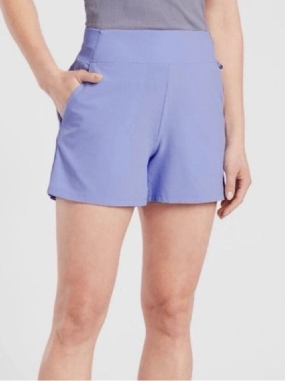 Athleta Brooklyn Shorts Light Blue Size 2 Featherweight Stretch Travel Active